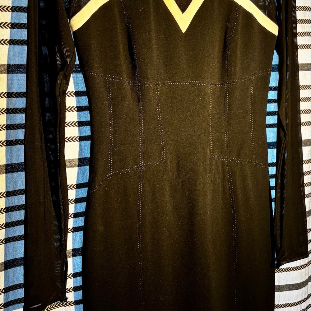 Basler Black and White Midi Dress